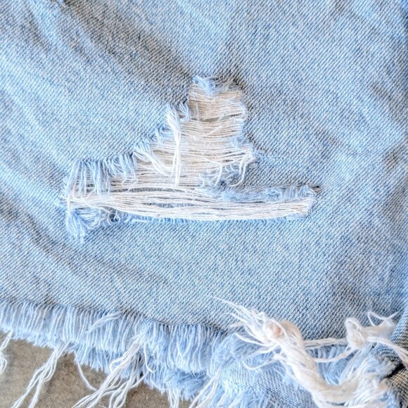 Vintage CK Calvin Klein Light Blue Denim High Rise Cut Off Jean Shorts size 6 - Picture 3 of 8